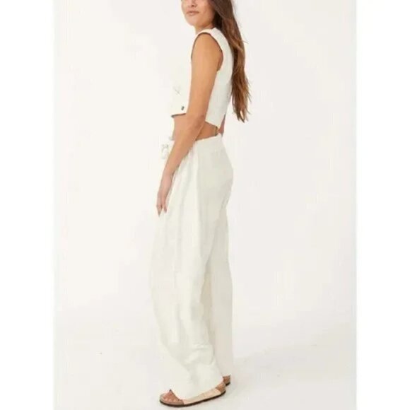 FREE PEOPLE Island Crop Top & Wide Leg Pants in Tea Size Small/Large - Picture 15 of 16